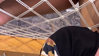 Nylon-clad Goddess in Hammock Slave Licks Through Pantyhose and Panties