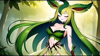 Thigh job, pokemon hentai, anime