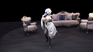 Brilliant - Marionette Black Silk Pantyhose Elegant Double Ponytail Anal Plug Nipple Chain Pussy Thrusting