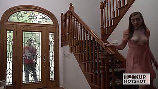 Flawless Af Blonde Cameron Minx Rides It Hard on the Stairs!