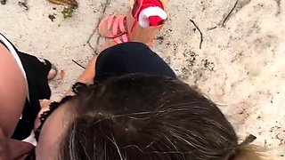 Brunette from village blowjob outdoors