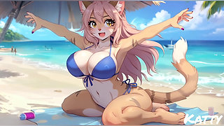 Furry girls nude and bikini animated (Ai model)