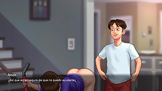 Taking advantage of every moment of the day to fuck my stepmom whenever I can - summertime saga