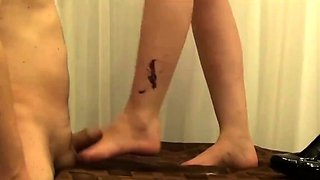 Mistress trampling my cock with high heels