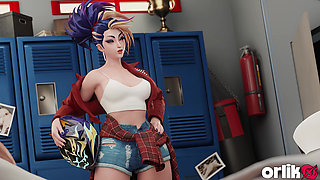 K/da Akali 3D - Anal Gangbang by Football Team - League of Legends Porn Animation