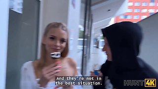 Hunt4k. blondie hottie used her enormous natural boobs to get back on her boyfriend