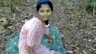 Hard Indian nipples and hairy pussy recorded in park