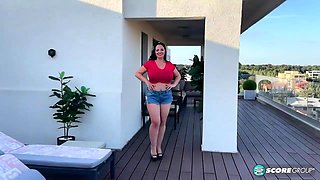 Big Oiled Up Monster Tits - Homemade POV boob massage and hardcore outdoors on the terrace