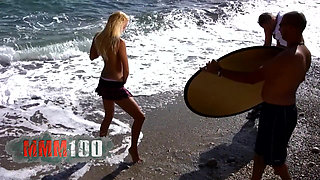 Pretty Blonde Mallory Moore Getting Naked by the Sea