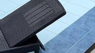 Muscular Italian Accompanies Me and Fucks Me in the Pool While His Friend Masturbates Watching Us