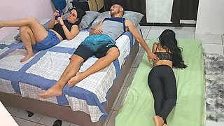 Hot Wife Shares Room With Friend And Husband For Wild Threesome