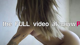 Big ass curvy blonde MILF strips naked