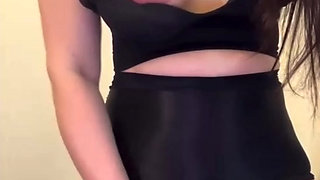 Stepmom with big tits sucks cock