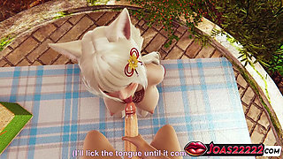 Moritani Kanami in Kitty Cosplay Rule34 - Big Tits Catgirl Blowjob, Sensational Glans Licking, Deepthroat Service, Cumshot