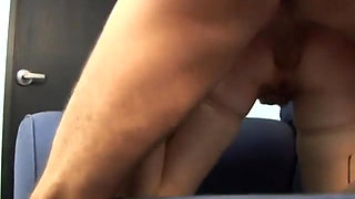 Hot redhead give head then gets it in her juicy ass