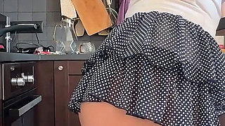 Oops My Panties Are Showing While I Cook Barefoot