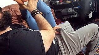Footpunkz - Britteni Bank - Over The Pants Cumshot