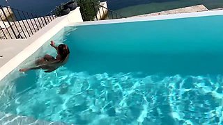 Gorgeous Monika Fox Swims Naked In Pool In Beautiful Place