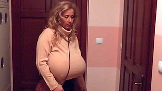 Big Boobed Blonde Masturbates With A Dildo In The Bathroom