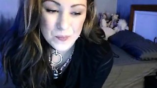 Webcam Girl Plays with Dildo Deep in Her Throat