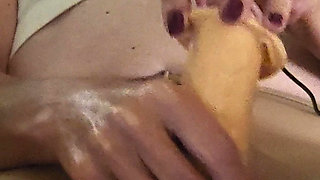 POV Goode Girl fingers her wet pussy before she uses a vibrafer to fuck herself
