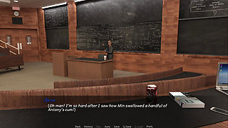 FetishLocator part 1. An asian  jorks off to a guy in a classroom and swallows