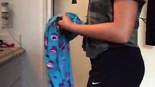 Filipina college gf Zoie spied in the bathroom.