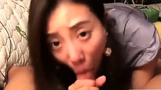Brunette Asian Amateur Gives Blowjob