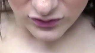 Cute Brunette Cannot Wait to Get Home so She Fucks Her Man in the Car Before They Had Back to Finish