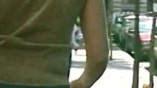 Determined Blonde Peeing Outdoor