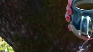 Boozing Tea and Licking Tits! Outdoors Extra Before Full Scene Fun