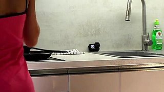 Hot Beautiful Cute and Horny French Blonde Flashes Her Tight Shaved Pussy and Naked Ass Under Her Satin Nightie