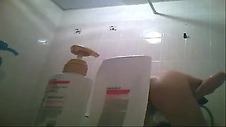 Hairy pussy asian naked in a shower