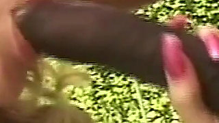 Two Beautiful MILFs Ass Fucked and Cummed in Mouth by Monster Black Cock Outdoors