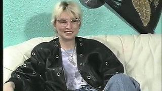 Retro Teen From the Street with Glasses and Short Blonde Hair