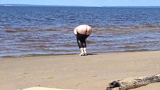 Big Leather Ass - Walk Beach
