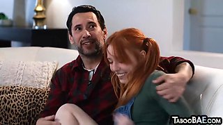Petite horny babe cockriding in 3some