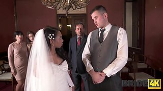 BRIDE4K. Couple starts fucking in front of the guests after wedding ceremony