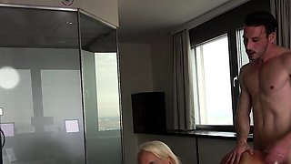 Pickedup blonde cougar gets doggystyled
