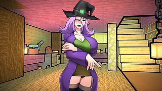Sizzling naked witch and a blow job by Loveskysan69 in a crazy Minecraft session