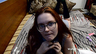 A Curvy Redhead Housewife Uses Ben Wa Balls and a Vibrator Simultaneously to Satisfy Her Cock-hungry Cunt