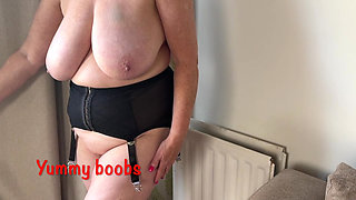 Mrs Mature Feet putting on Fully Fashioned Stockings 463
