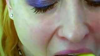 Horny dirty bitch gets fucked in the ass by a lesbian with a strap-on