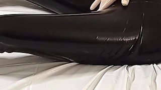 I'm Stroking Myself All Over in a Latex Catsuit with a Latex Mask, I Want to See You Cum! 3 Angle