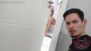 Caught My Friend Fucking His Wife - Hot Brazilian MILF Blowjob & Big Tits Voyeur POV