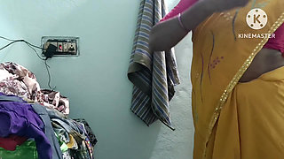 Desi Village wife sare vering showing