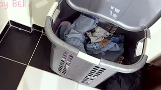 I catch my stepbrother sniffing my panties