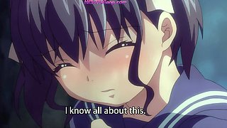 Public park anime slut drops panties for wet pussy play
