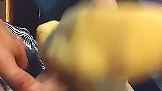 Sockjob - Minnie Mouse Sock Footjob - Yellow Ankle Sock Handjob - Cum