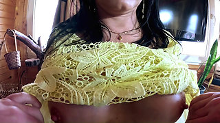 Pantyhose Ripping, POV Oral and Rough Doggy with Messy Cum on Clothes